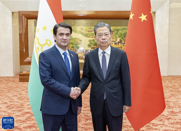 赵乐际同塔吉克斯坦议会上院议长鲁斯塔姆&middot;埃莫马利举行会谈